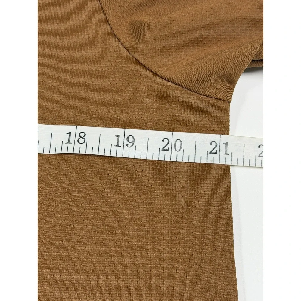 Nike Court Dri-Fit Advantage Tennis Shirt Size L FZ6910-281 Brown Heritage